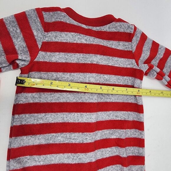 Carter's Just One You Newborn 0 months Reindeer Striped Fleece Footed Pajama - Picture 7 of 12